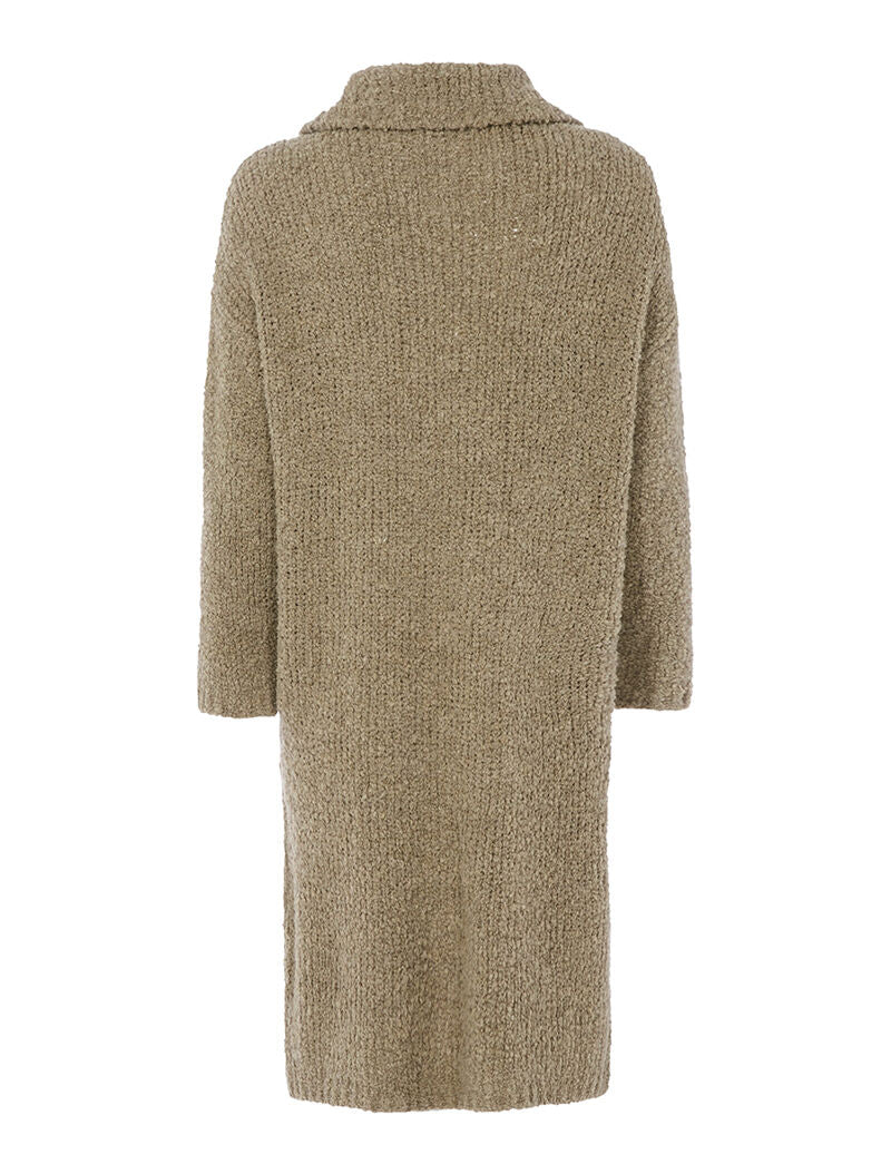 Gilet style manteau long - taupe - 2