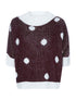 Pull effet angora à motifs - bordeaux - 1