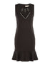 Robe décolleté en dentelle perlé - noir - 1