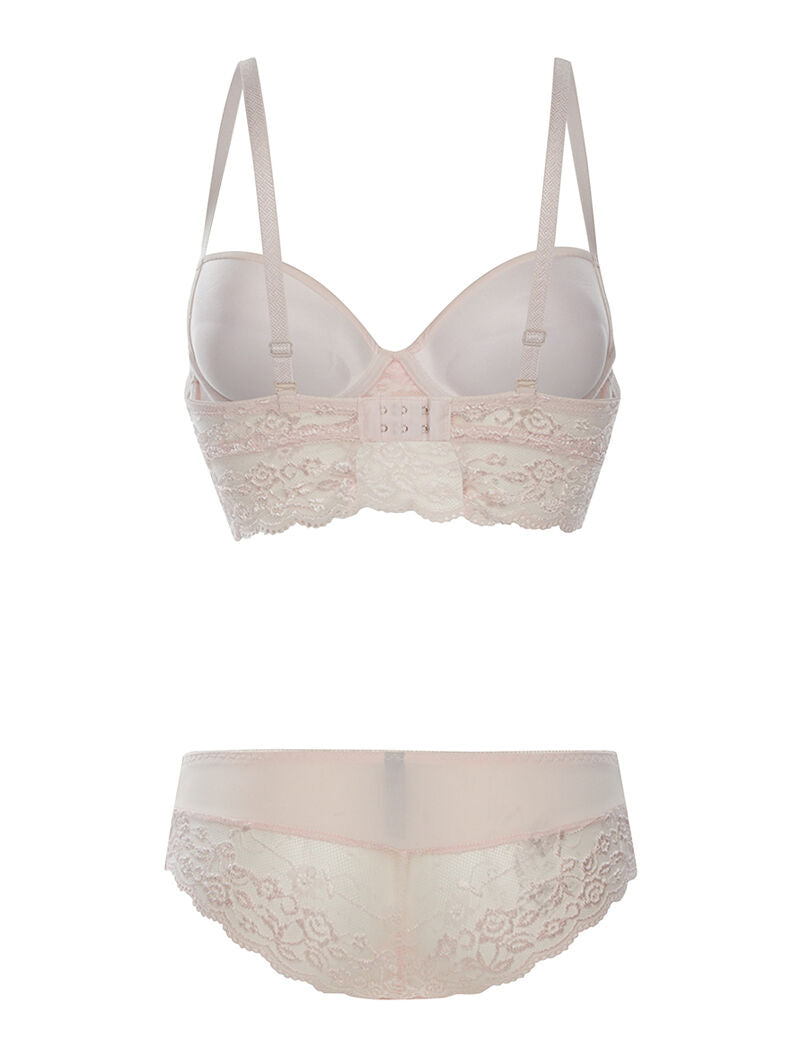 Ensemble SG et culotte dentelle - rose orange - 2