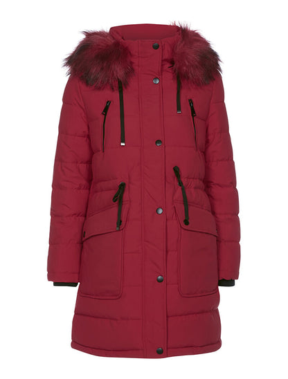 Gewatteerde 3/4 jas - felrood - rood