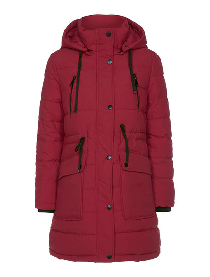 Gewatteerde 3/4 jas - felrood - rood