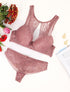 Ensemble soutien gorge en dentelle - Mauve - 4
