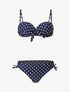 Bikini à pois et noeud - Bleu nuit - 1