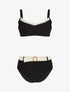 Bikini brassière et culotte montante ceinturée - Noir - 1