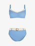 Bikini brassière et culotte montante ceinturée - Bleu ciel - 1