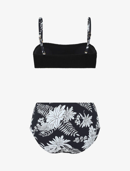 Bikini à brassière bi-matière - Noir - 2