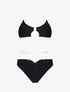 Bikini échancré à anneau - Noir - 1