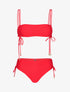 Bikini à brassière à jeu de liens - Corail - 1