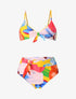 Bikini taille haute imprimé fantaisie - Jaune - 1