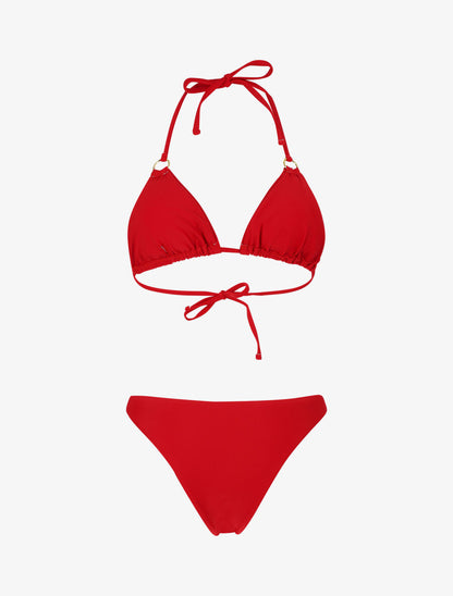 Bikini triangle à anneaux - Rouge - 2