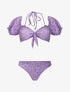 Bikini à manches courtes à imprimé fleuri - Lilas - 1