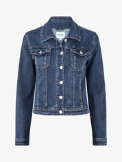 Recht spijkerjack stone wash - blauw