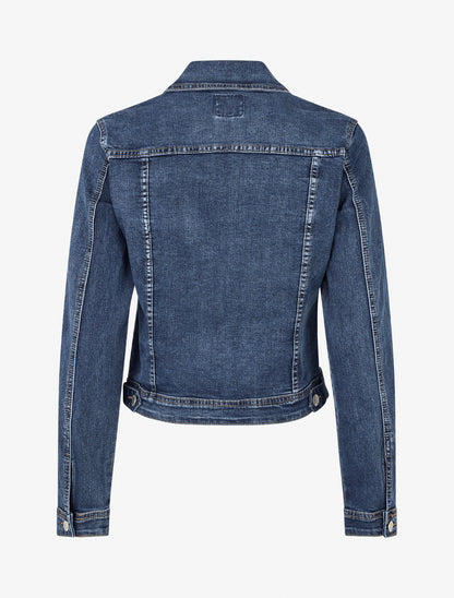 Recht spijkerjack stone wash - blauw