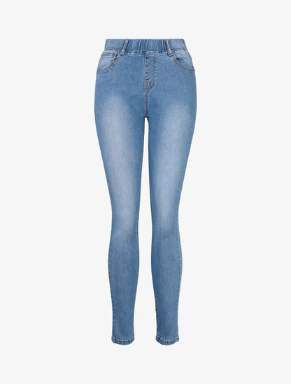 Jean élastiqué coupe skinny - Bleu - 4