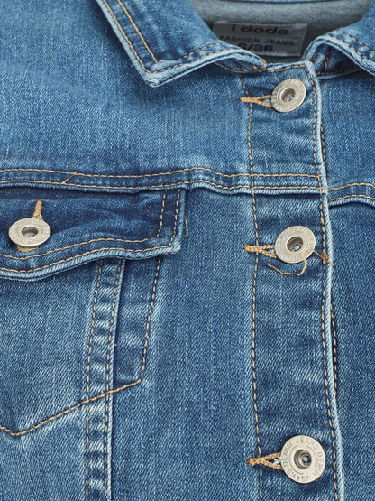 Veste en jean délavée - Bleu - 3