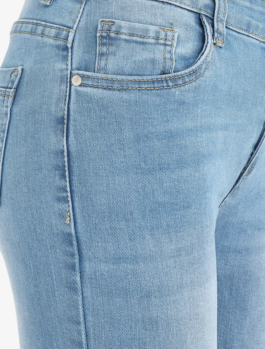 Jean délavé coupe skinny taille standard - Bleu clair - 3