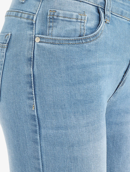 Jean délavé coupe skinny taille standard - Bleu clair - 3