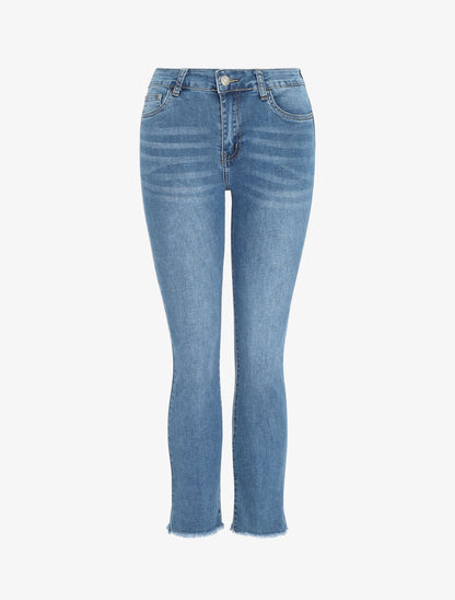 Jean droit taille standard bord franc - Bleu - 5
