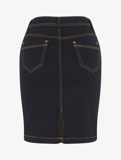Jupe courte en jean droite taille standard - Bleu brut - 2