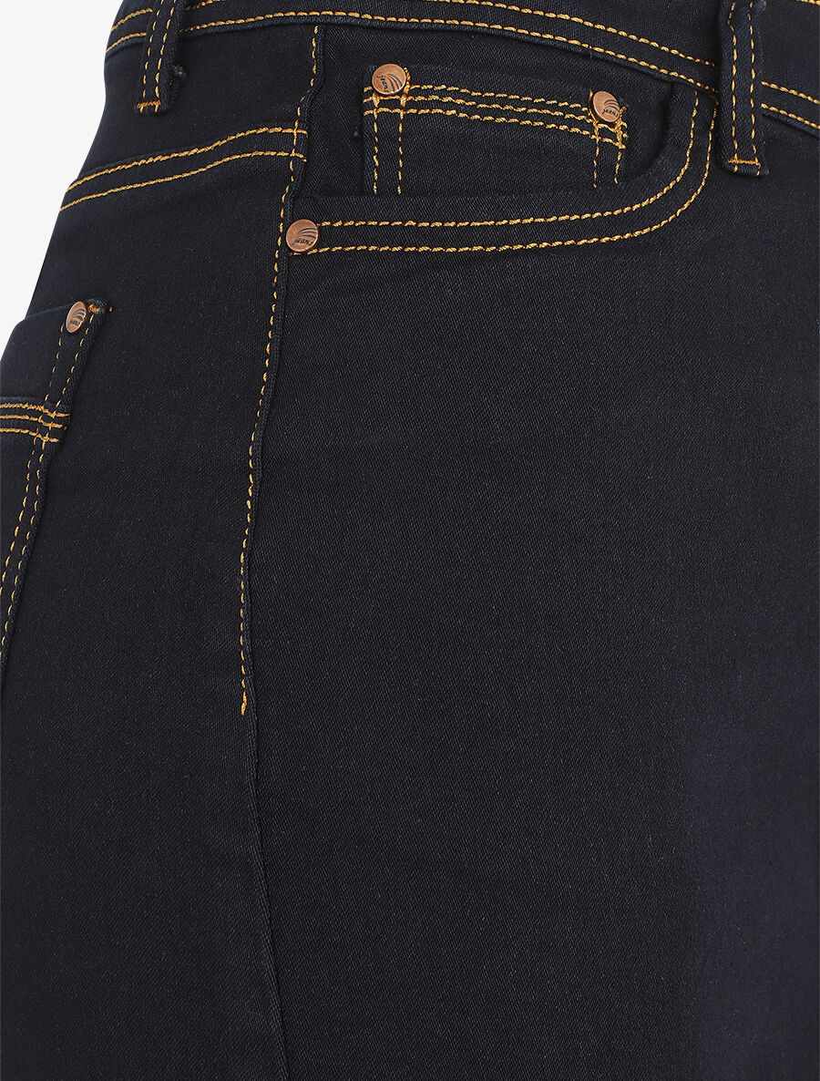 Jupe courte en jean droite taille standard - Bleu brut - 3