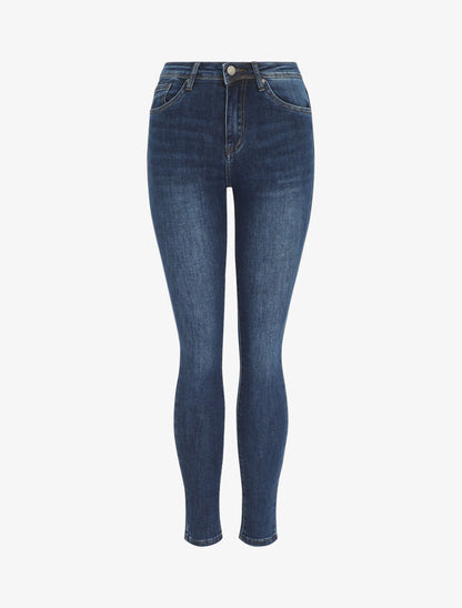 Jean skinny push up taille standard - Bleu foncé - 1