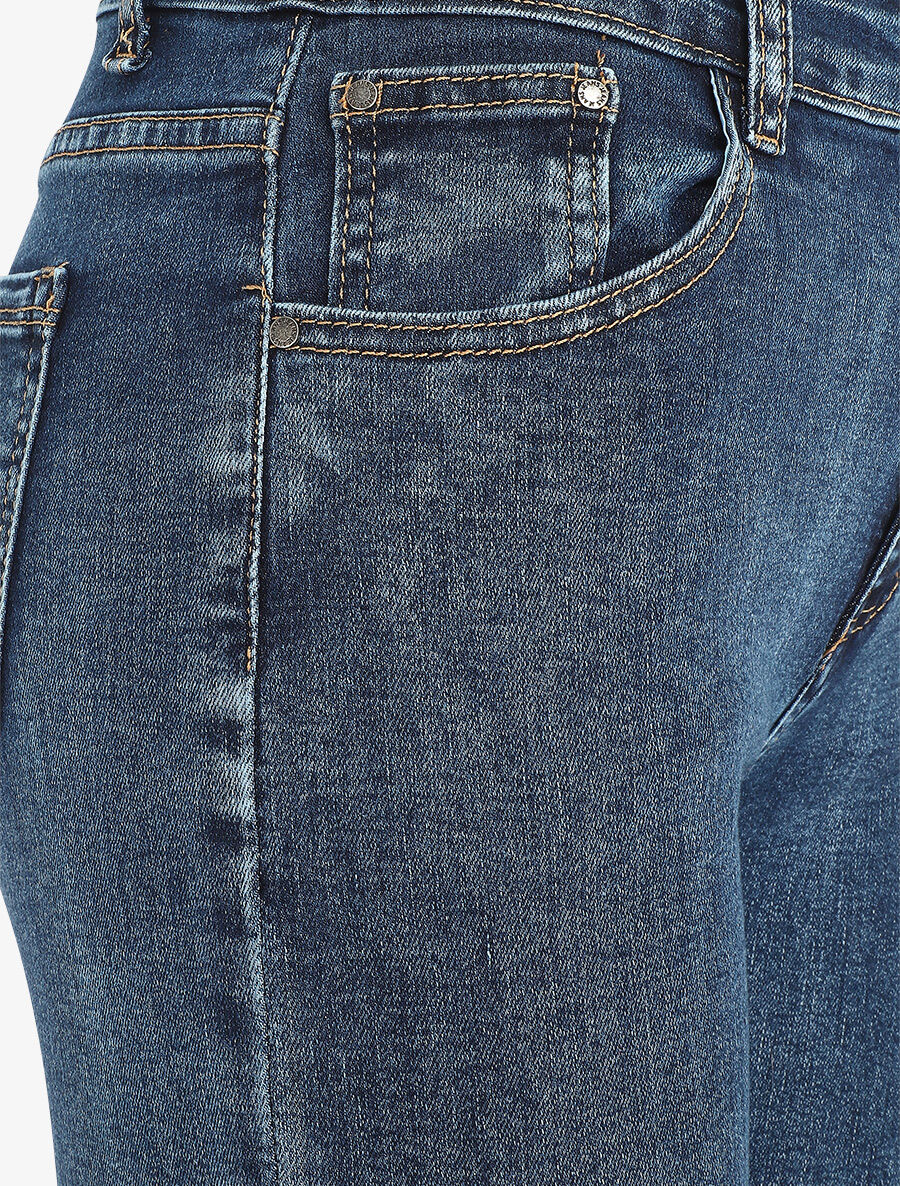 Jean grande taille coupe skinny taille haute - Bleu - 3