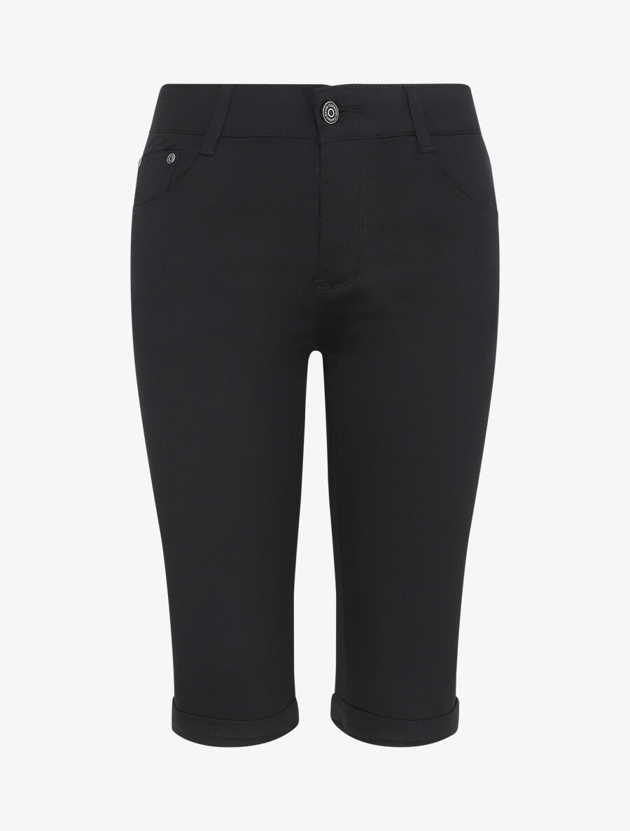Bermuda uni coupe droite - Noir - 5