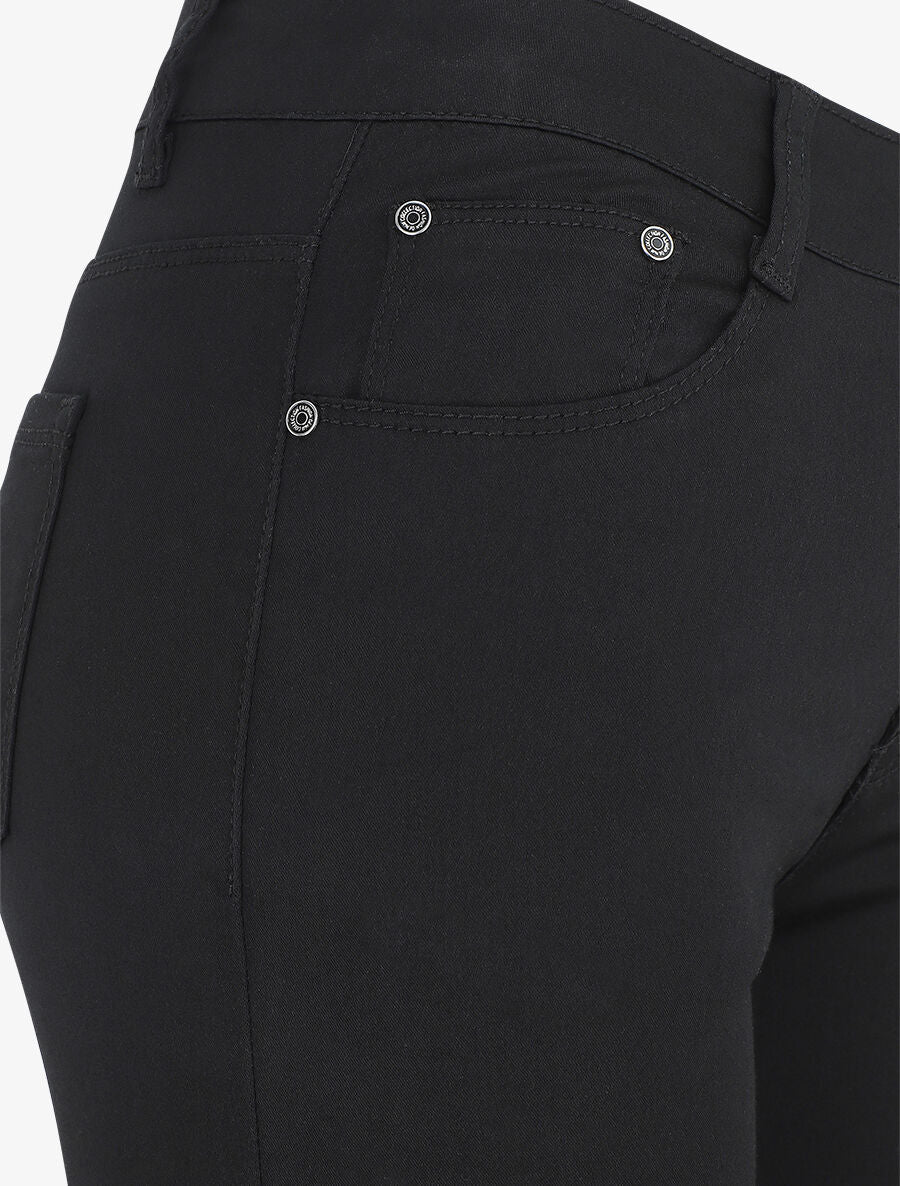 Bermuda uni coupe droite - Noir - 3