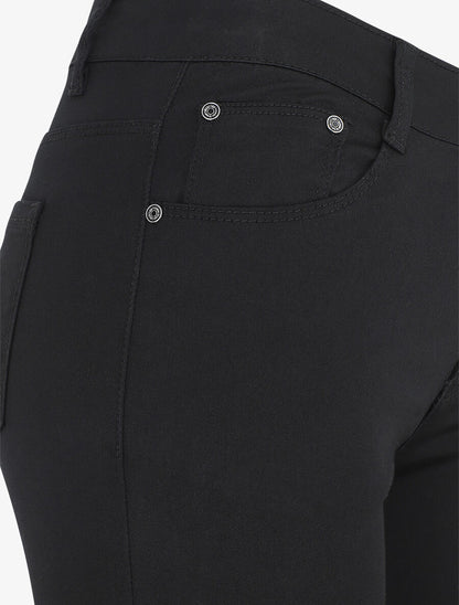 Bermuda uni coupe droite - Noir - 3