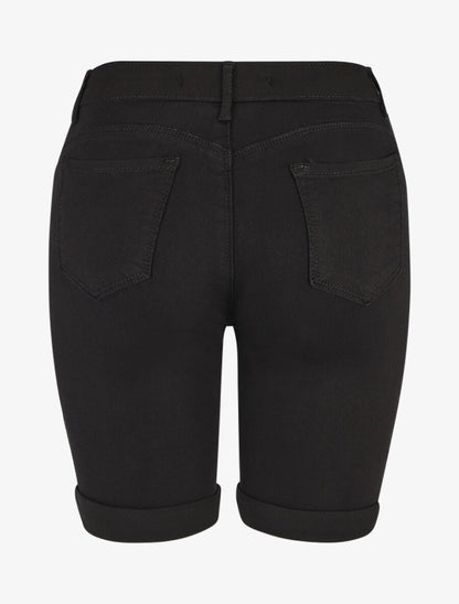Bermuda push up uni coupe droite - Noir - 2