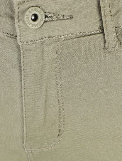 Bermuda push up uni coupe droite - Kaki - 3