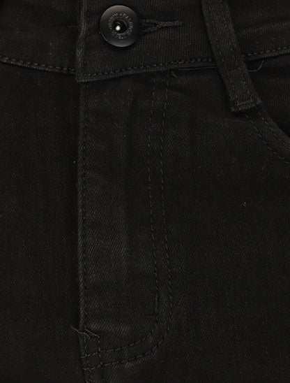 Jupe en jean coupe droite - Noir - 3