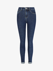Jean coupe slim taille haute - Bleu brut - 1