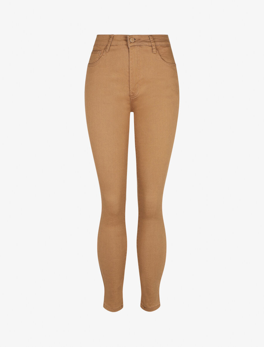 Jean skinny grande taille push up - Camel - 1