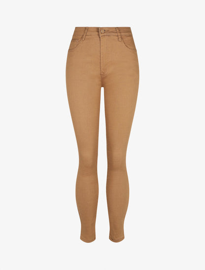 Jean skinny grande taille push up - Camel - 1
