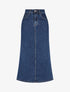 Jupe longue en jean coupe trapèze - Bleu - 6