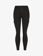 Jean cargo coupe skinny taille haute - Noir - 4