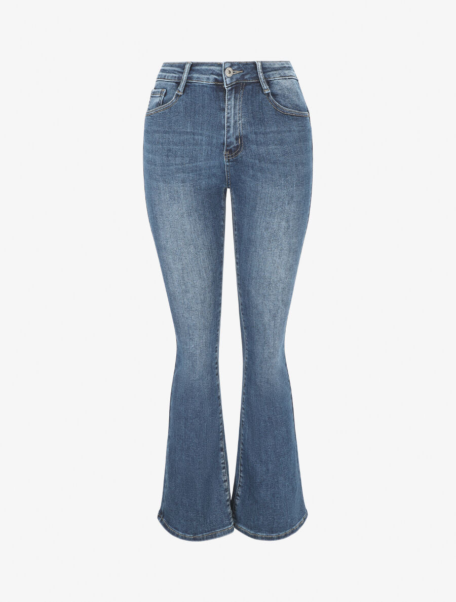 Jean effet push up coupe bootcut - Bleu - 1