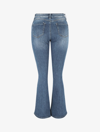 Jean effet push up coupe bootcut - Bleu - 2