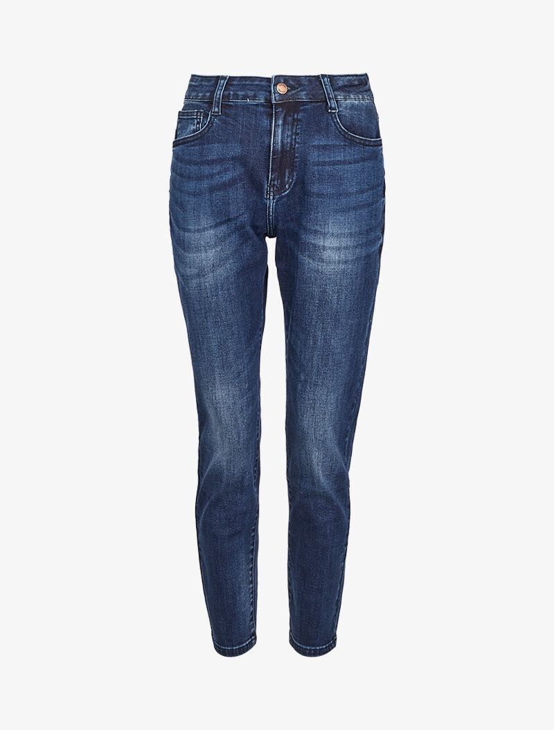 Jean boyfriend délavé - Denim foncé - 3