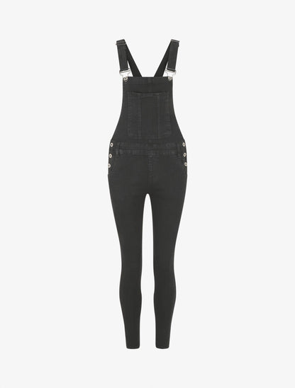 Salopette skinny unie - Noir - 1