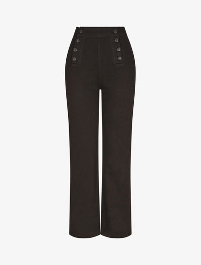 Jean à fermeture boutonnée coupe droite - Noir - 1