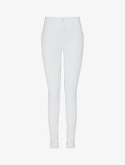 Jean uni à genoux renforcés coupe slim - Blanc - 4