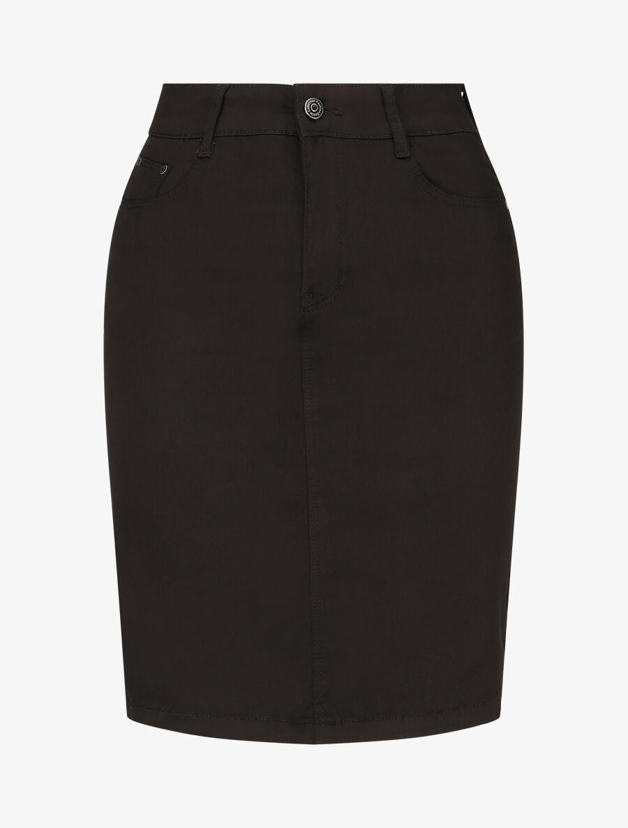Jupe unie droite classique - Noir - 1