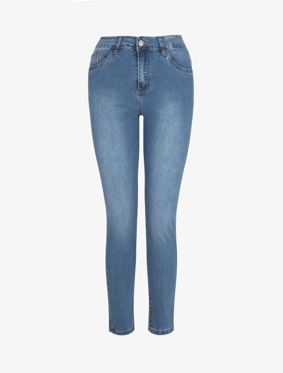 Jean grande taille coupe slim taille standard - Bleu - 1