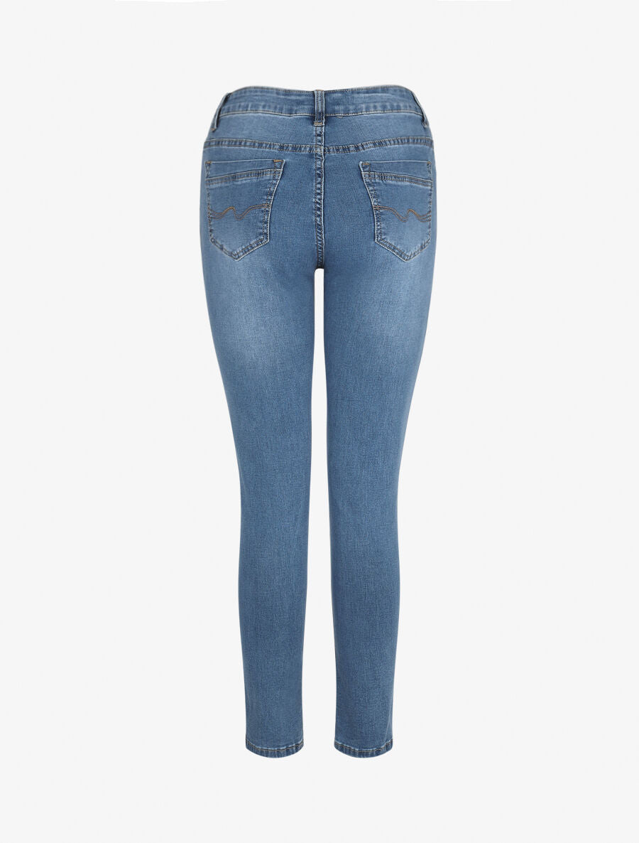 Jean grande taille coupe slim taille standard - Bleu - 2