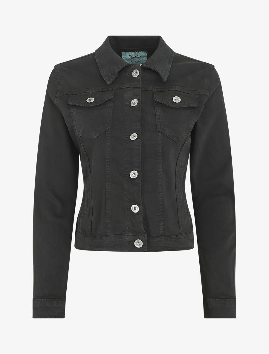 Veste en jean droite - Noir - 1