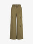 Pantalon cargo taille haute coupe droite - Kaki - 1