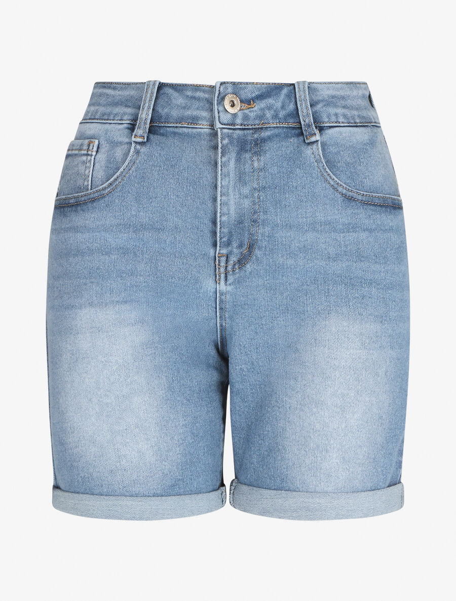 Short en jean ajusté taille standard - Bleu clair - 4